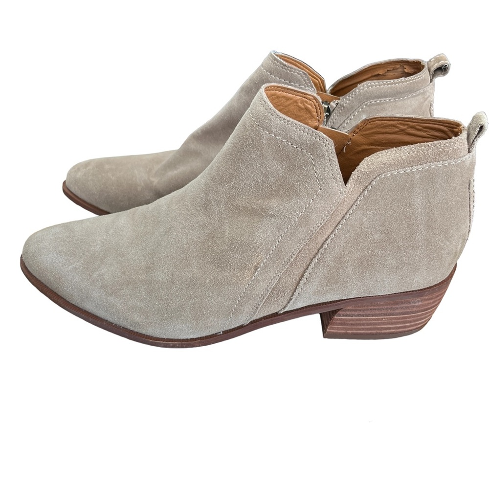 SARTO by Franco Sarto Paivley Genuine Leather Suede Light Tan Booties Size 9